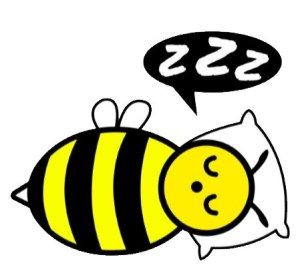a sleeping bee (cartoon)