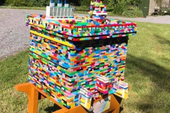 Beehive built with Legos