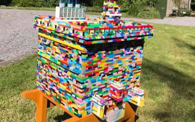 Beehive built with Legos